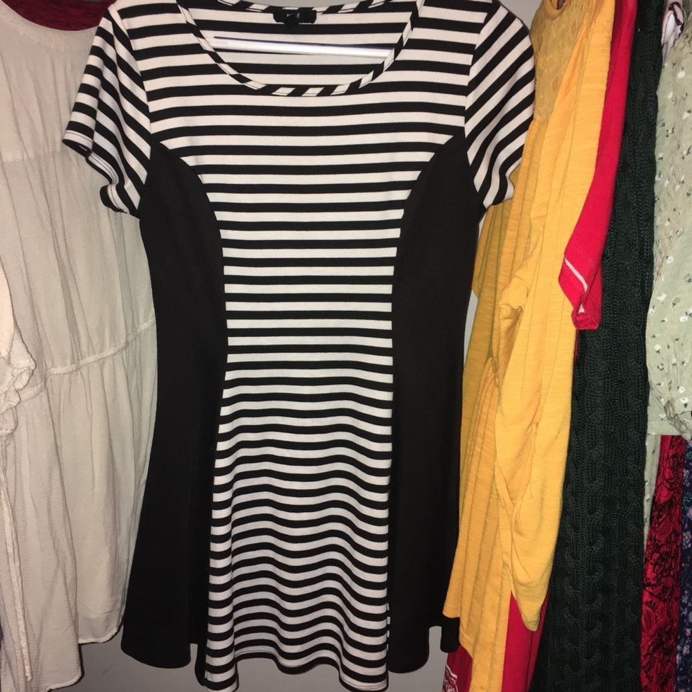 B&W striped skater dress